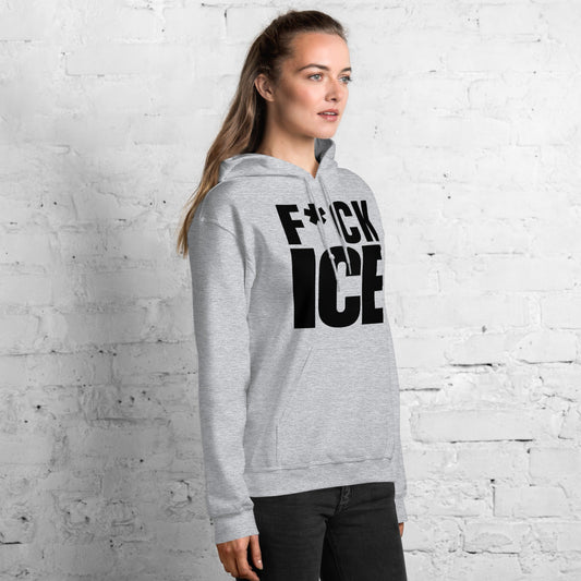 Grey Hoodie with Black "F*CK ICE" text