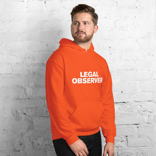 Orange Hoodie with White "LEGAL OBSERVER" text